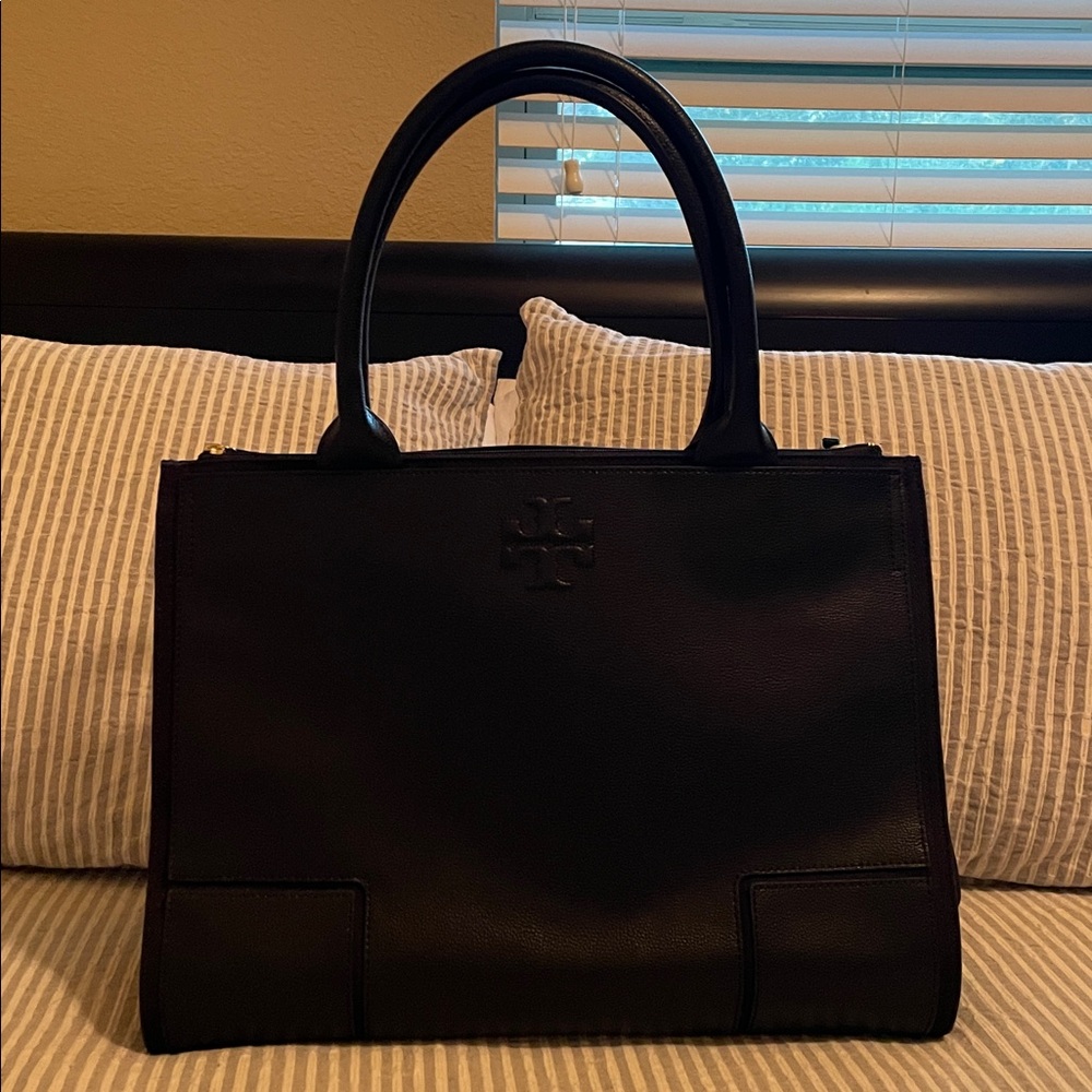 Tory Burch Black Canvas & Leather Tote NWOT